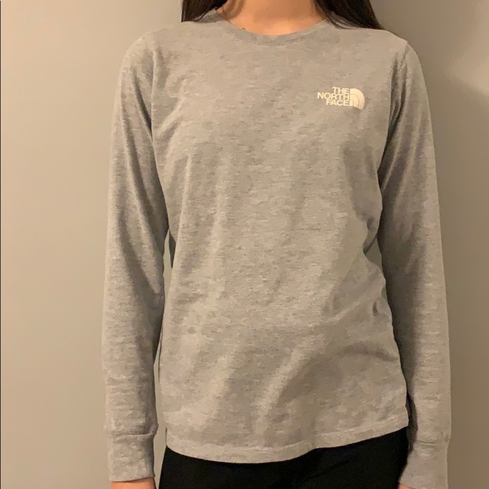 Grey north face long sleeve
